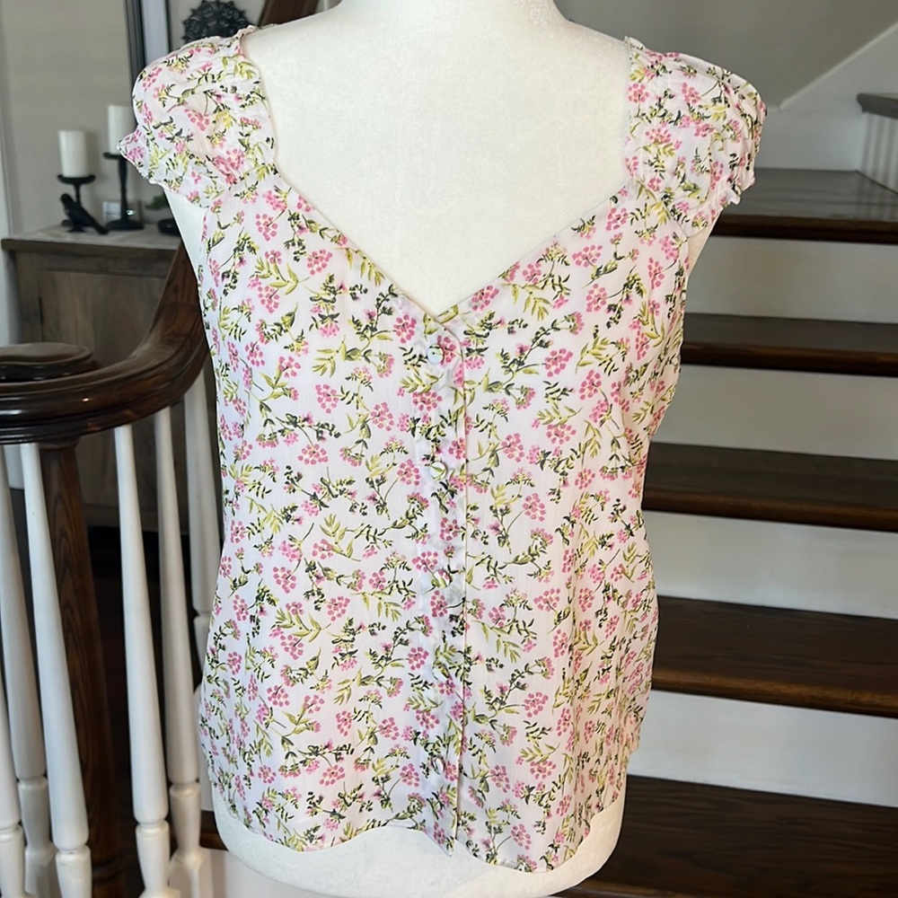 NWT!! J. Crew Ruffle Sleeve Top- Size Small